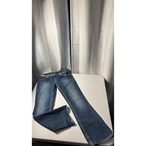 Silver Jeans Women Sz 31x31 Blue Aiko Bootcut Western Denim Pockets Thick Stitch